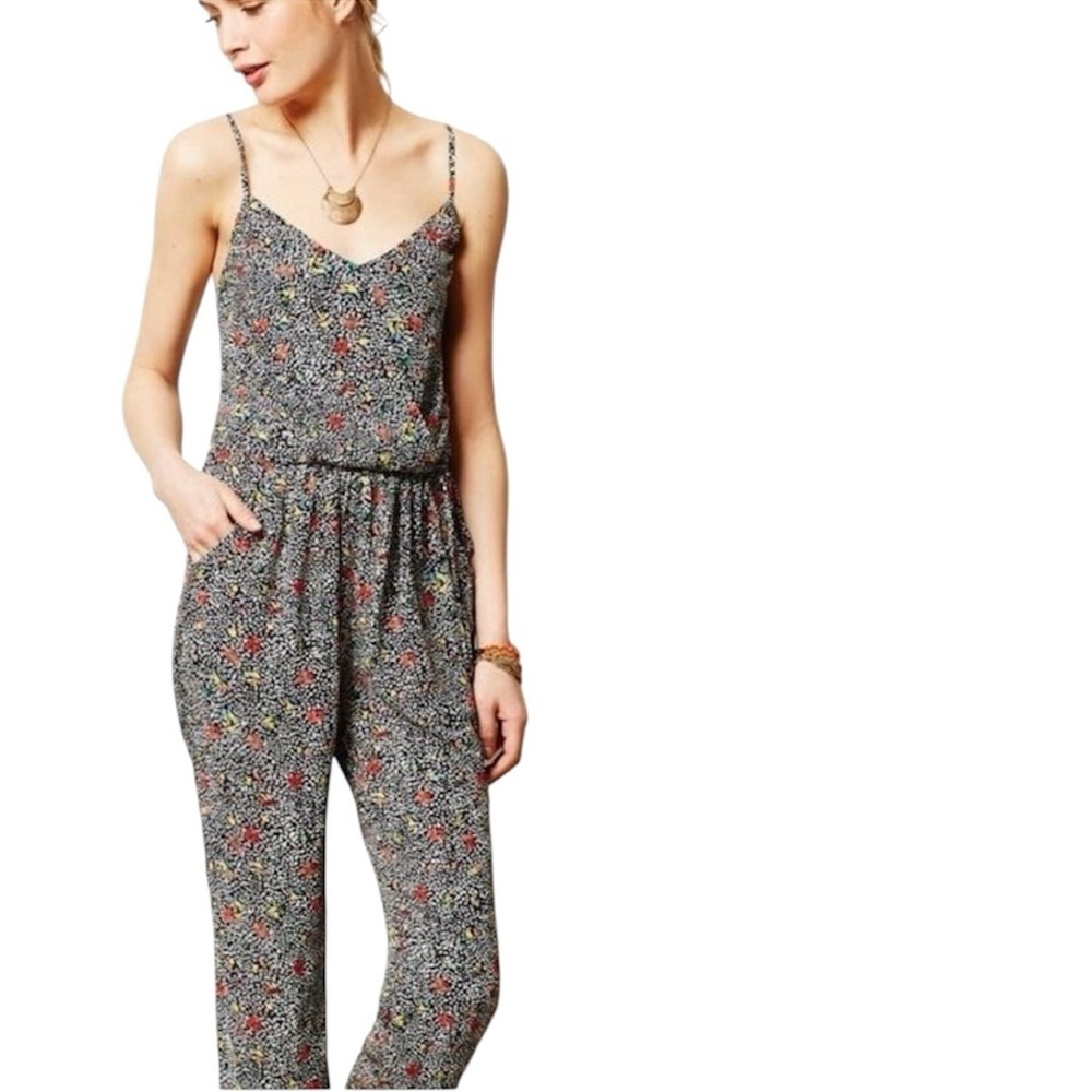 Anthropologie Elevenses Peonia Jumpsuit